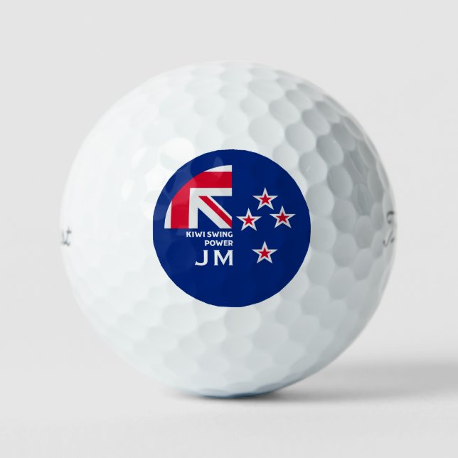 Balles De Golf Editable Kiwi New Zealander Golfing (Recto)