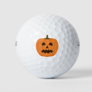 Balles De Golf Éffrayant visage citrouille d'Halloween. Cute Jack