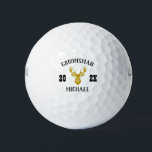Balles De Golf Élégant Groomsmen Deer Head Logo Nom personnalisé<br><div class="desc">Célébrez votre journée spéciale avec cet exquis Groomsmen Gifts d'inspiration moderne, le mélange parfait de l'élégance classique et de l'atmosphère contemporaine. Ces produits méticuleusement conçus sont un cadeau customisé et personnalisé qui ajoute une touche de sophistication aux mariages, aux bacheliers, aux parties de fiançailles et au-delà. Chaque produit peut être...</div>