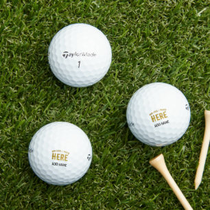 BALLES DE GOLF ÉLÉGANT MODERNE PERSONNALISABLE BLANC VÉRIFIÉ MARQ