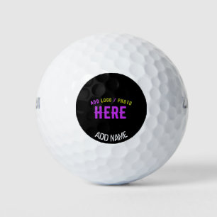 BALLES DE GOLF ÉLÉGANT MODERNE PERSONNALISABLE NOIR MARQUE VÉRIFI