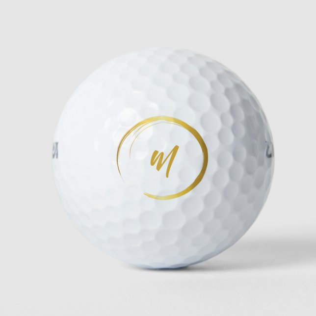 Balles De Golf Élégant Monogramme Bourgogne (Devant)