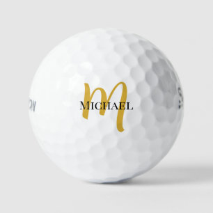 Balles De Golf Élégant Monogramme Or Srixon Soft Fee 3 Pack