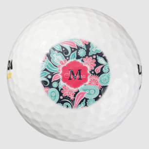 Balles De Golf Elégant motif floral paisley tendance