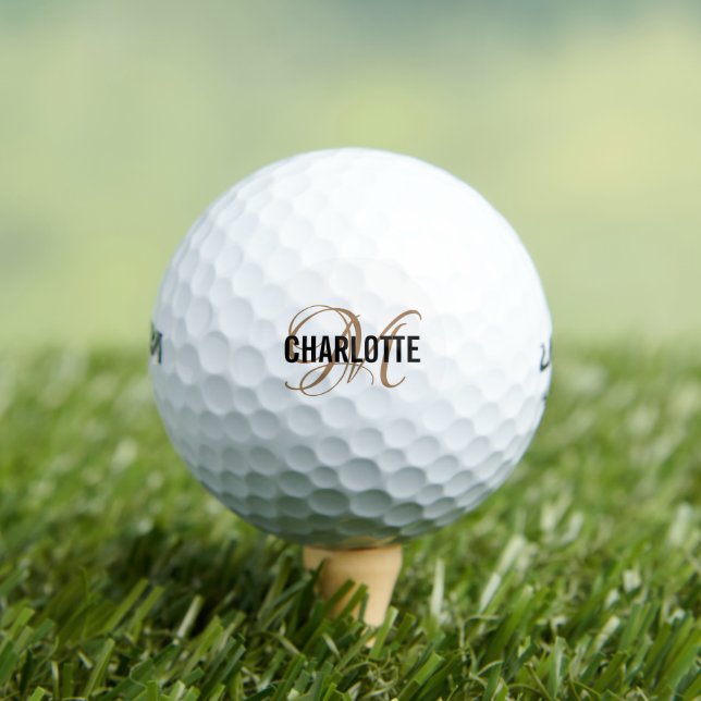 Balles De Golf Élégant nom or monogramme Golf Balls (T-shirt Insitu)