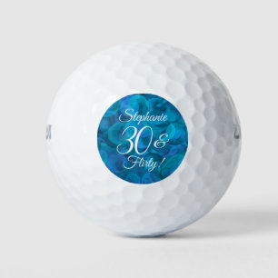 Balles De Golf Elégant Ocean Blue 30 & Flirty Birthday Party