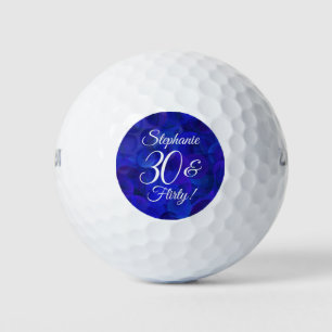 Balles De Golf Elégant Royal Blue 30 & Flirty Anniversaire