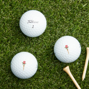 Balles De Golf Élégante rose sur un cadeau de mariage de tee de g