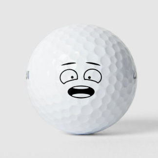 Balles De Golf Emoji du visage effrayé par la nouveauté