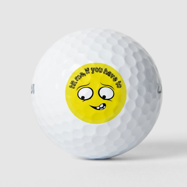 Balles De Golf Emoji Jaune Démissionné (Devant)