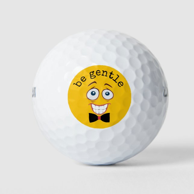Balles De Golf Emoji jaune inquiet (Devant)