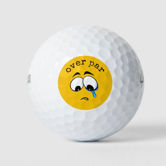 Balles De Golf Emoji jaune triste (Devant)
