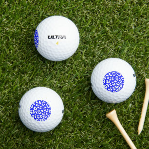 Balles De Golf Empreinte de léopard blanc bleu foncé