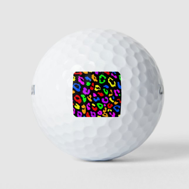Balles De Golf Empreinte de léopard Rainbow (Devant)