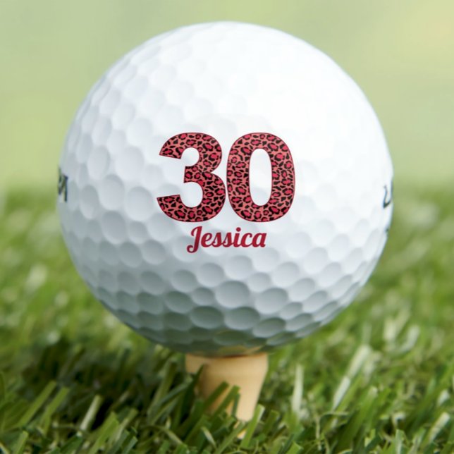 Balles De Golf Empreinte de léopard rouge 30e anniversaire Golfer (Créateur téléchargé)