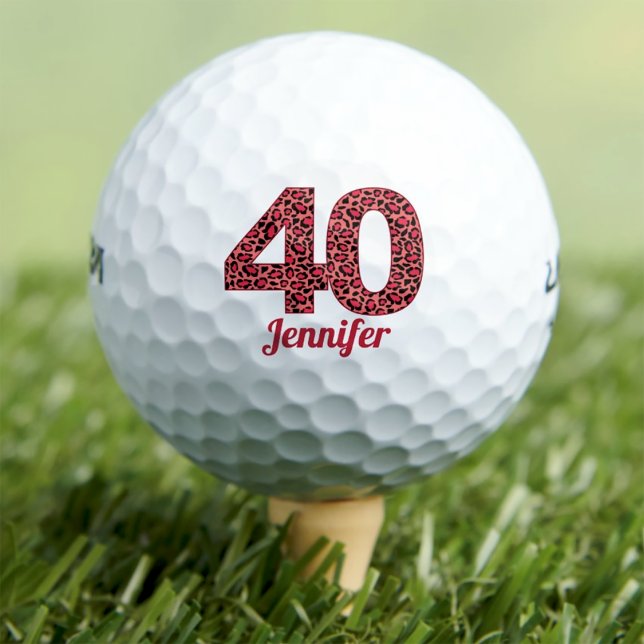 Balles De Golf Empreinte de léopard rouge 40e anniversaire Golfeu (Créateur téléchargé)
