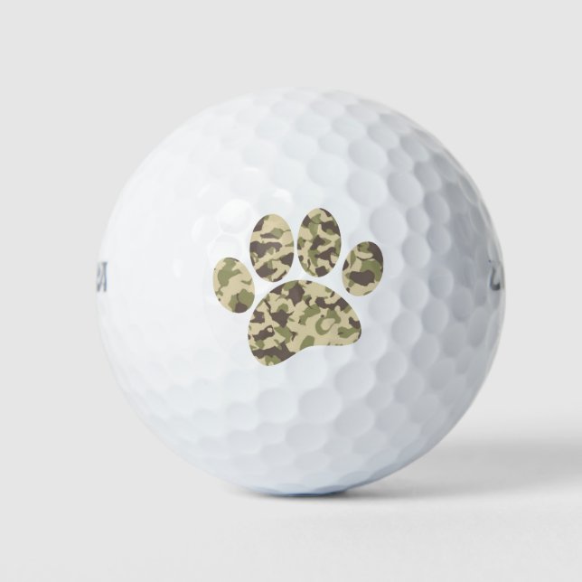 Balles De Golf Empreinte de patte de chien Camo (Devant)
