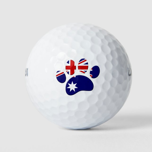 Balles De Golf Empreinte de patte du Drapeau australien (Devant)