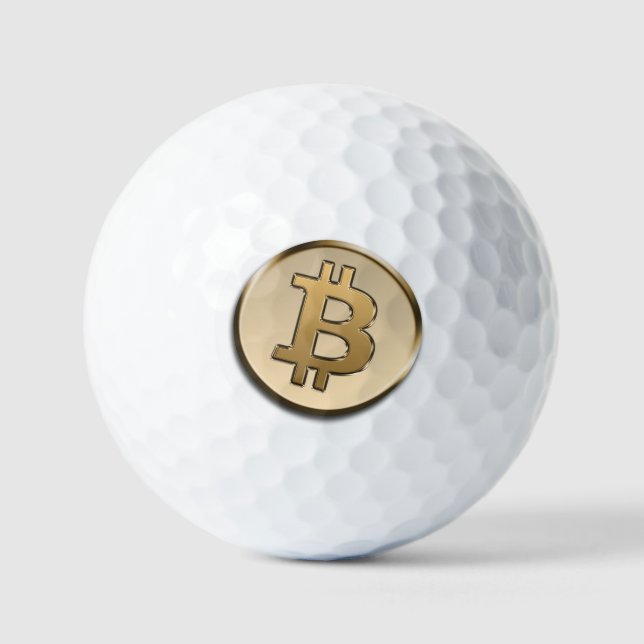 Balles de golf en Bitcoin doré (Recto)