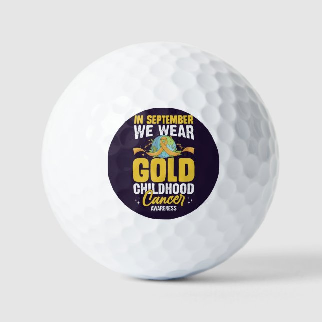 Balles De Golf En Septembre, Nous Portons Gold Childhood Cancer A (Recto)