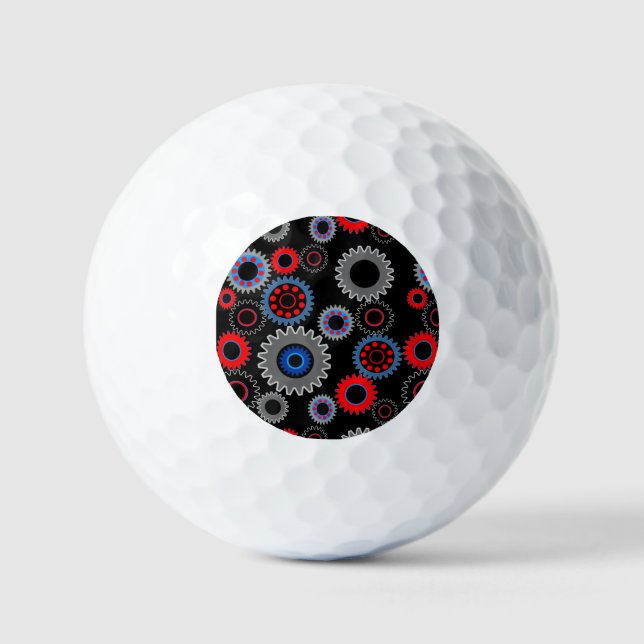 Balles De Golf Engrenages colorés (Recto)