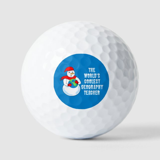 Balles De Golf Enseignant en géographie cool (Recto)