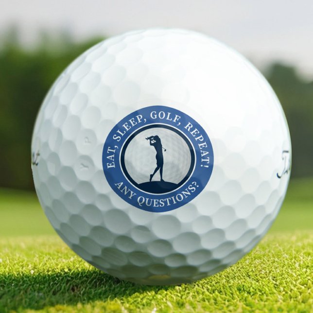 Balles De Golf Ensemble-cadeau drôle pour femmes Modern Golfer Bl (Modern Golfer Blue Funny Women’s Gift Set Golf Balls)