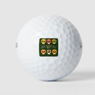 Balles De Golf Ensemble Coloré de Crâne de Sucre Mexicain
