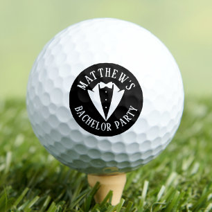 Balles De Golf Enterrement de vie de garçon noir et blanc