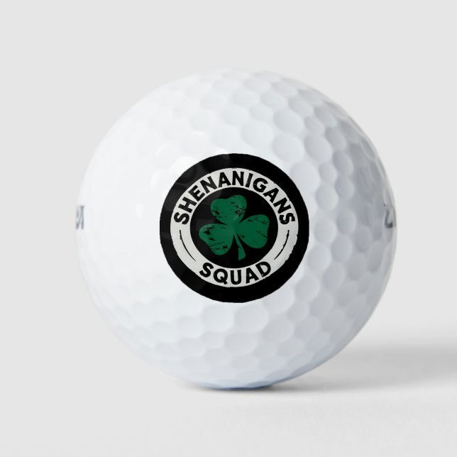 Balles De Golf Équipe Shenanigans Trèfle de la Saint-Patrick (Devant)