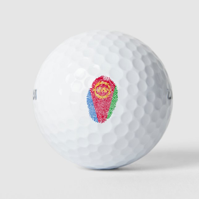 Balles De Golf Erythrée Drapeau Empreinte du drapeau Identité du  (Devant)