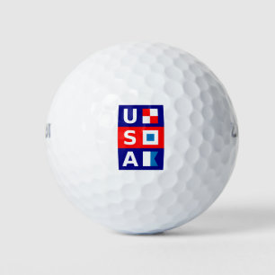 Balles De Golf États-Unis Nautique Rouge Blanc Bleu Bleu Marines