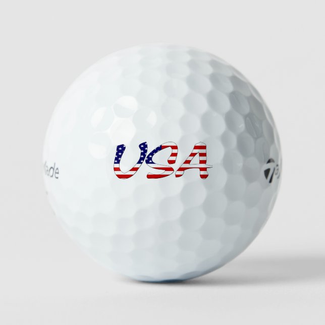 Balles De Golf États-Unis superposés sur le drapeau américain tmt (Recto)