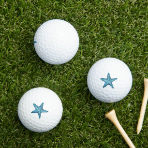 Balles De Golf Étoile de mer bleue aquarelle nautique