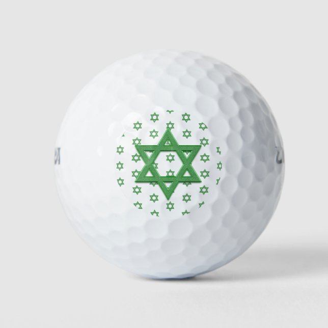 Balles De Golf Étoile verte de David sans couture (Devant)