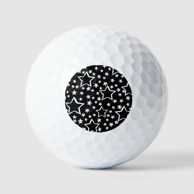 Balles De Golf étoiles noires, blanches : grogne urbaine. (Recto)
