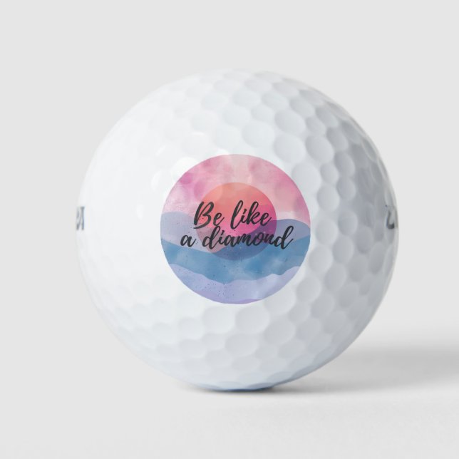 Balles De Golf Être comme un message de motivation diamant (Devant)