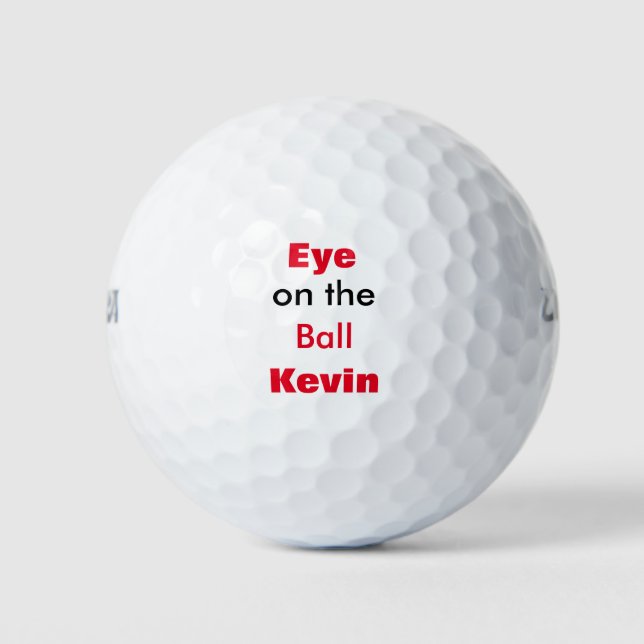 Balles De Golf Eye on the Ball Name Text> Boules de golf personna (Devant)