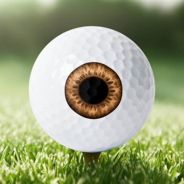 Balles De Golf Eyeball brun iris oeil drôle farce blague nouveaut (Eyeball brown iris eye funny prank joke novelty golf balls)