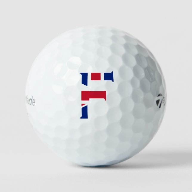 Balles De Golf F Monogramme superposé sur Union Jack Flag tmtp5 g (Recto)