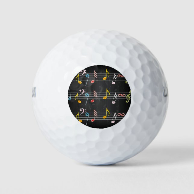 Balles De Golf Fab Music Notes sur Black (Devant)