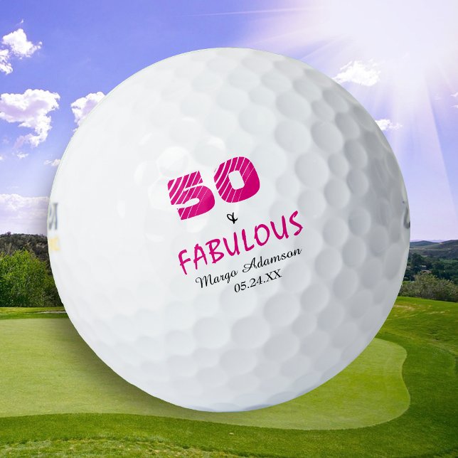 Balles De Golf Fabuleux Cinquante Anniversaire Ses Personnalisés (Créateur téléchargé)