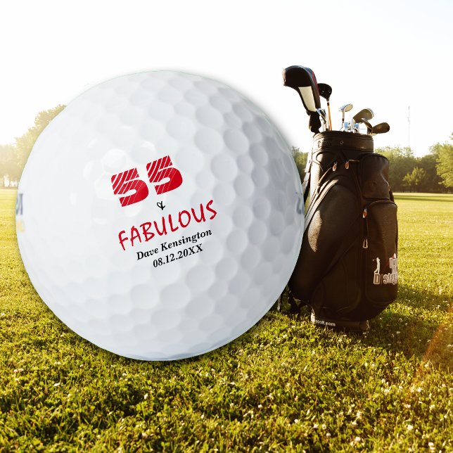 Balles De Golf Fabuleux Cinquante-Cinq Anniversaire Personnalisé (Créateur téléchargé)