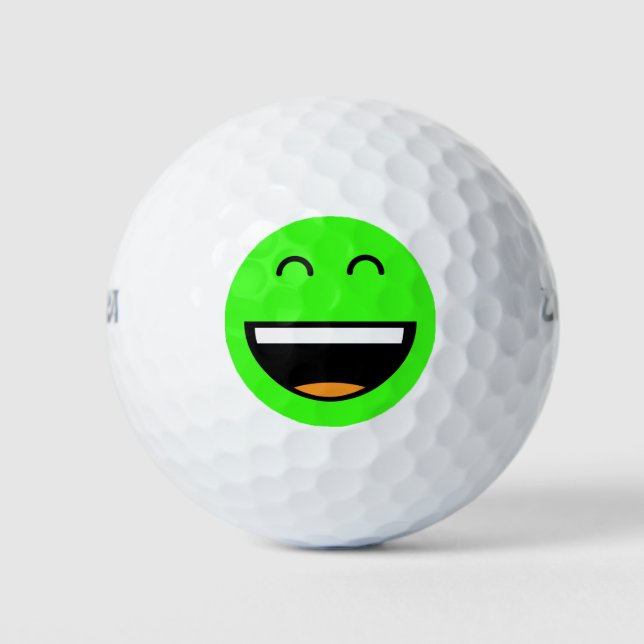 Balles De Golf Facile À Trouver Émoji Vert Lumineux (Devant)