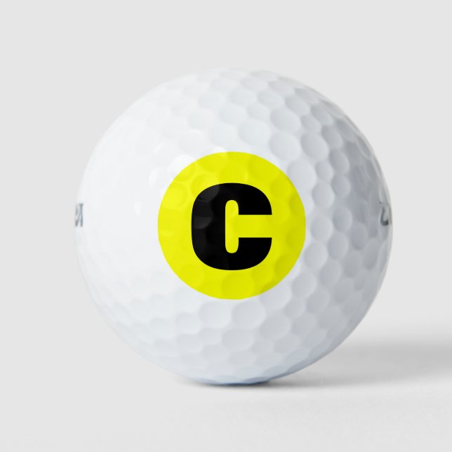 Balles De Golf Facile De Trouver Un Monogramme Jaune Lumineux Ini (Devant)