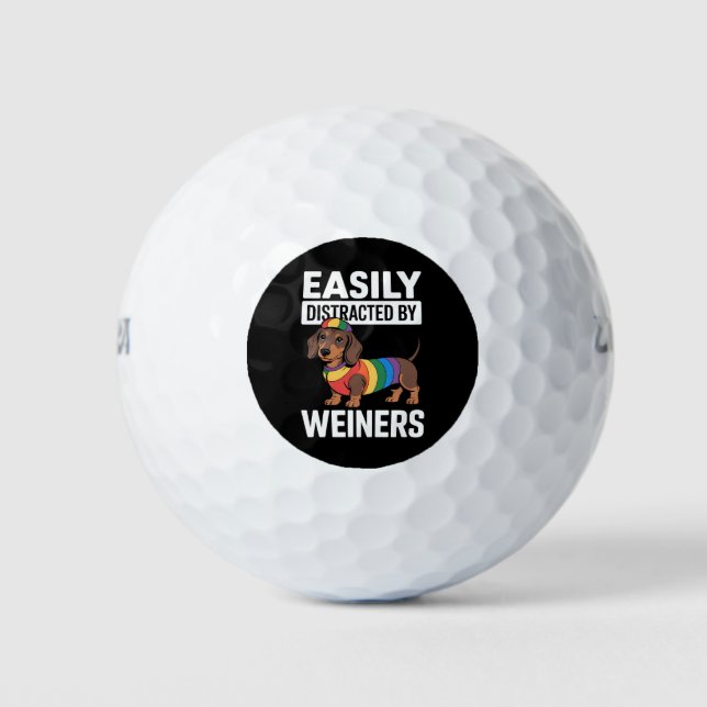 Balles De Golf Facilement Distrait Par Weiners LGBTQ Rainbow Gay (Devant)