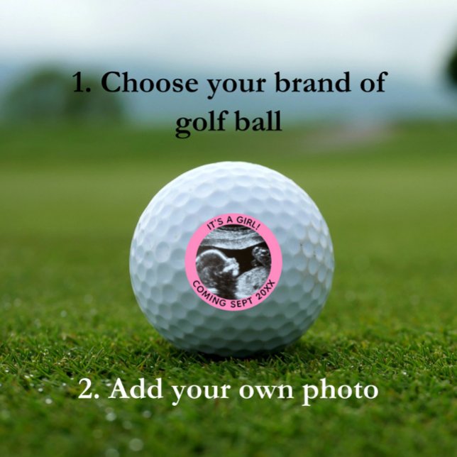 Balles De Golf Faire-part de grossesse Sonogramme de révélation d (Créateur téléchargé)