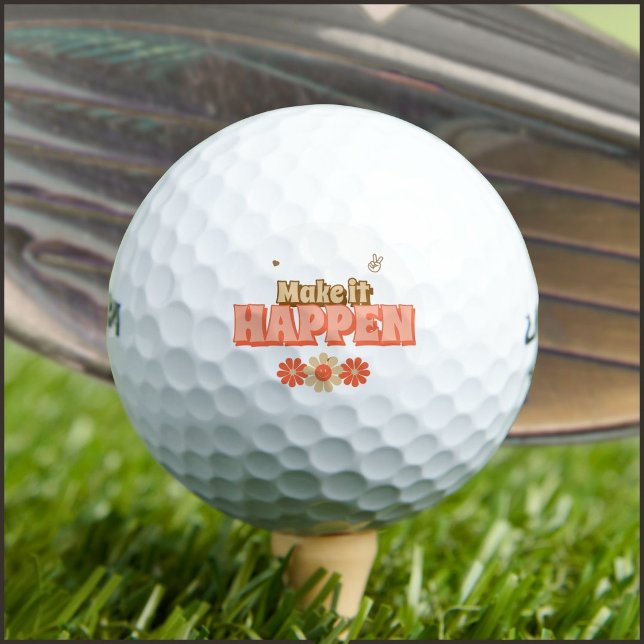 Balles De Golf Faites-le Happener dans un Style Rétro (Créateur téléchargé)