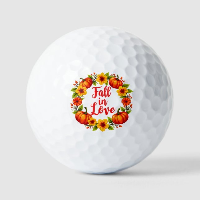 Balles De Golf Fall in Love : Vibrant Automne Wreath Design (Recto)