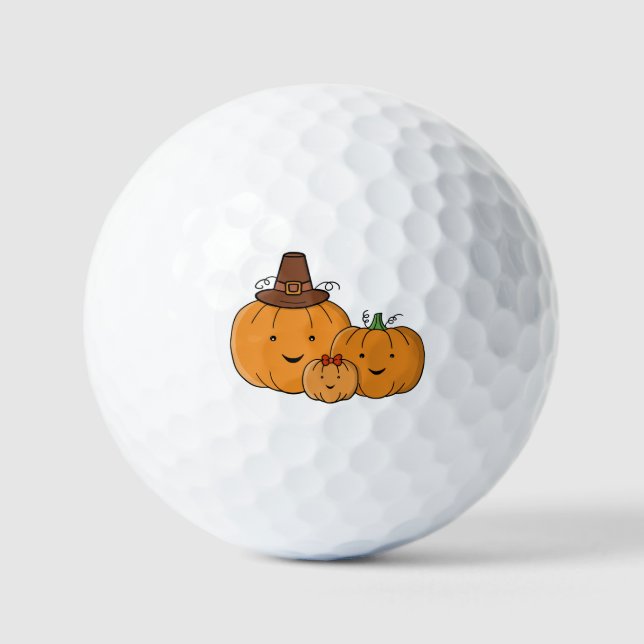 Balles De Golf Famille Citrouille (Recto)